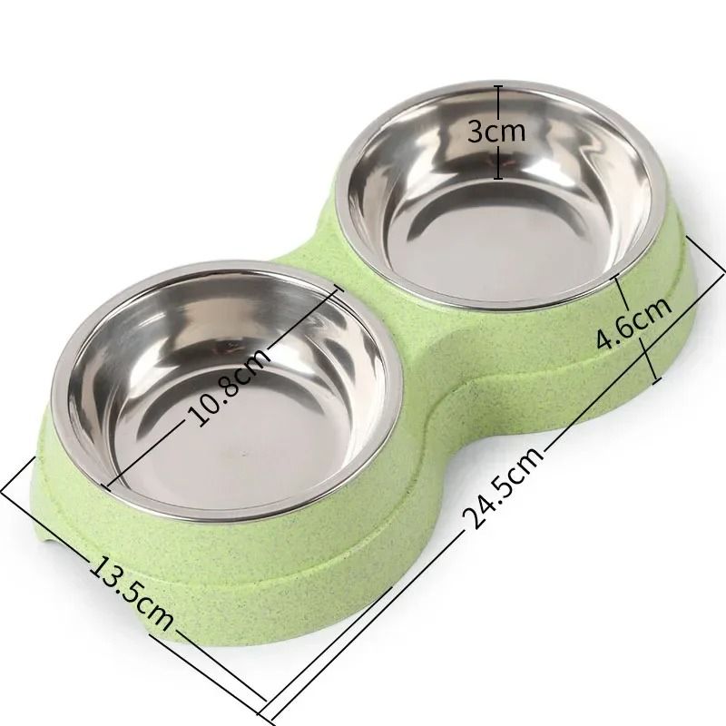 Double Stainless Steel Pet Feeding Bowl For Dogs And Cats 7