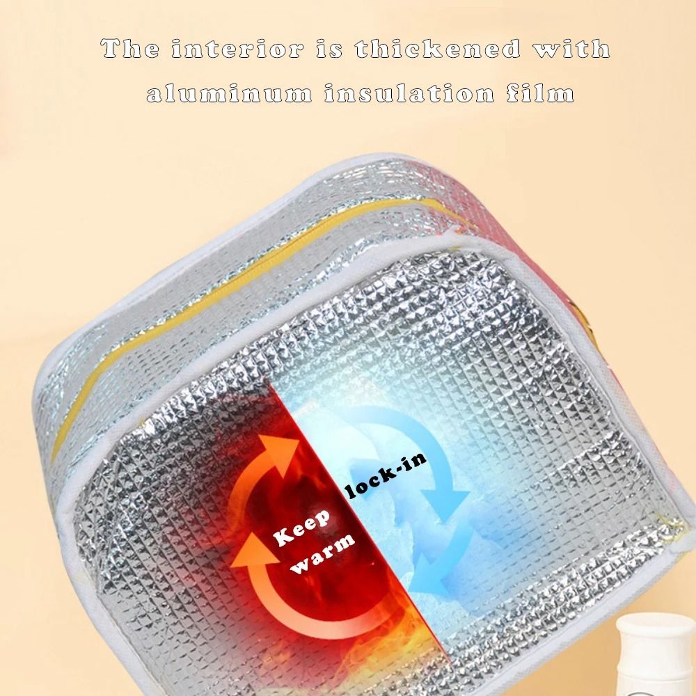 Solid Color Twill Bento Bag Portable Thermal Lunch Bag 5