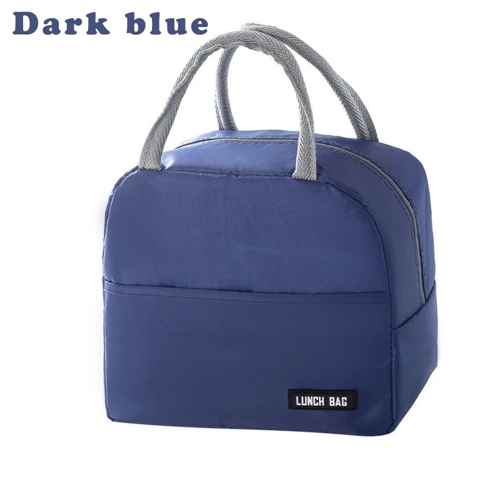 Solid Color Twill Bento Bag Portable Thermal Lunch Bag 6