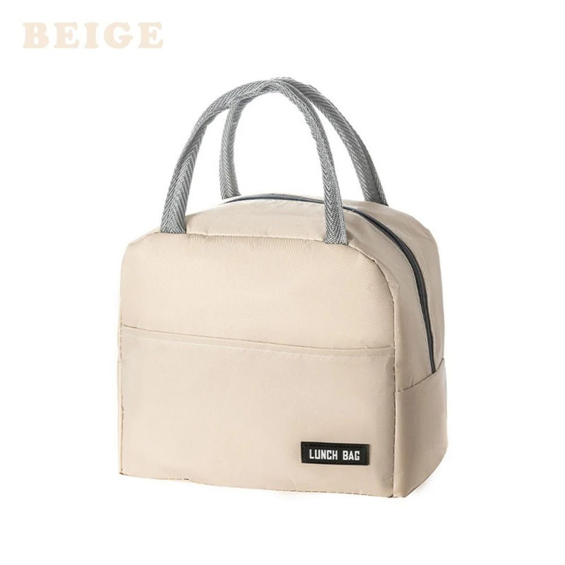 Solid Color Twill Bento Bag Portable Thermal Lunch Bag 7