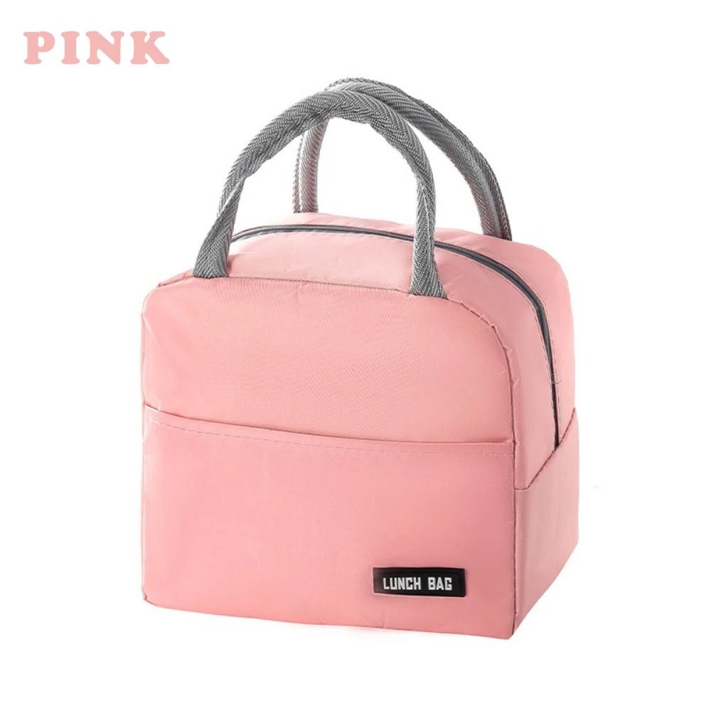 Solid Color Twill Bento Bag Portable Thermal Lunch Bag 11