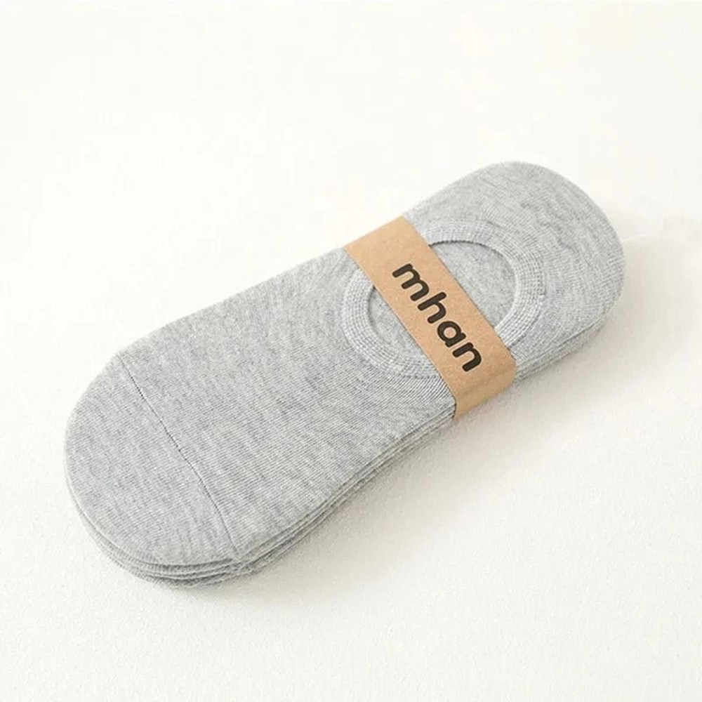 Mens Invisible Cotton Boat Socks 5 Pair Set 7