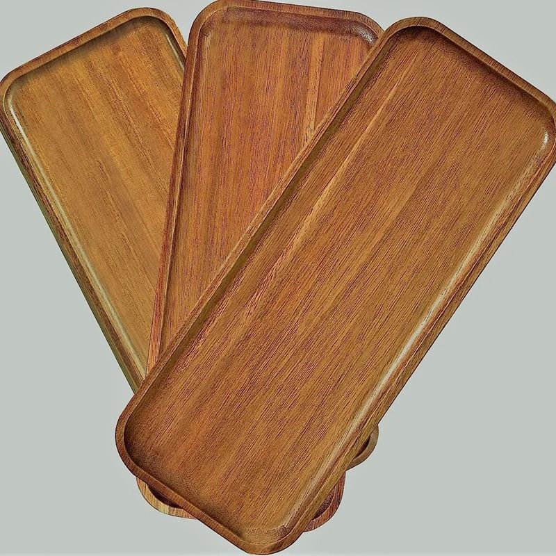 Solid Wood Food Tray For Snacks And Tea 4