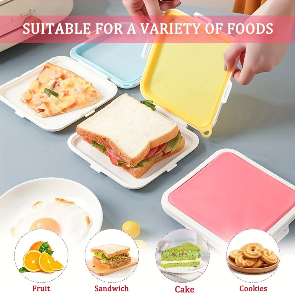Silicone Sandwich Storage Box For Lunch Travel Snacks 3