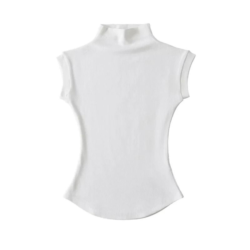 Sleeveless Turtleneck Slim Fit Womens Top 9