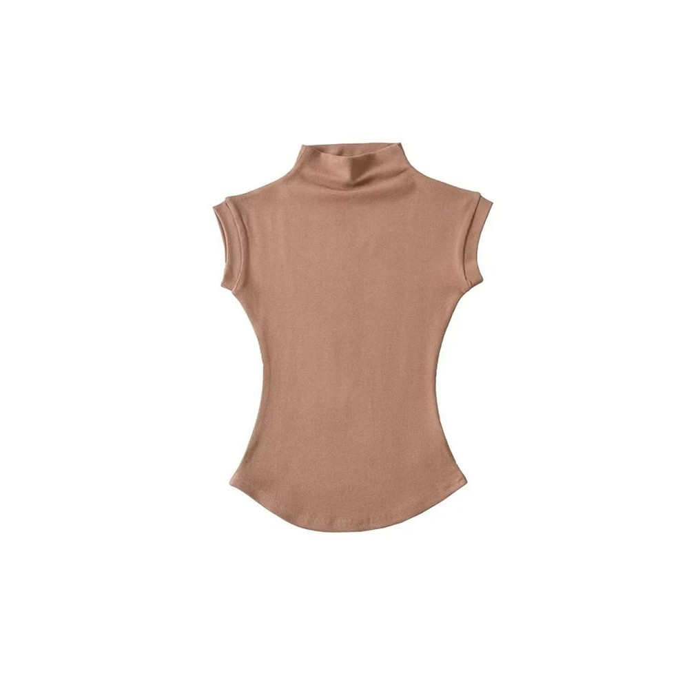 Sleeveless Turtleneck Slim Fit Womens Top 3