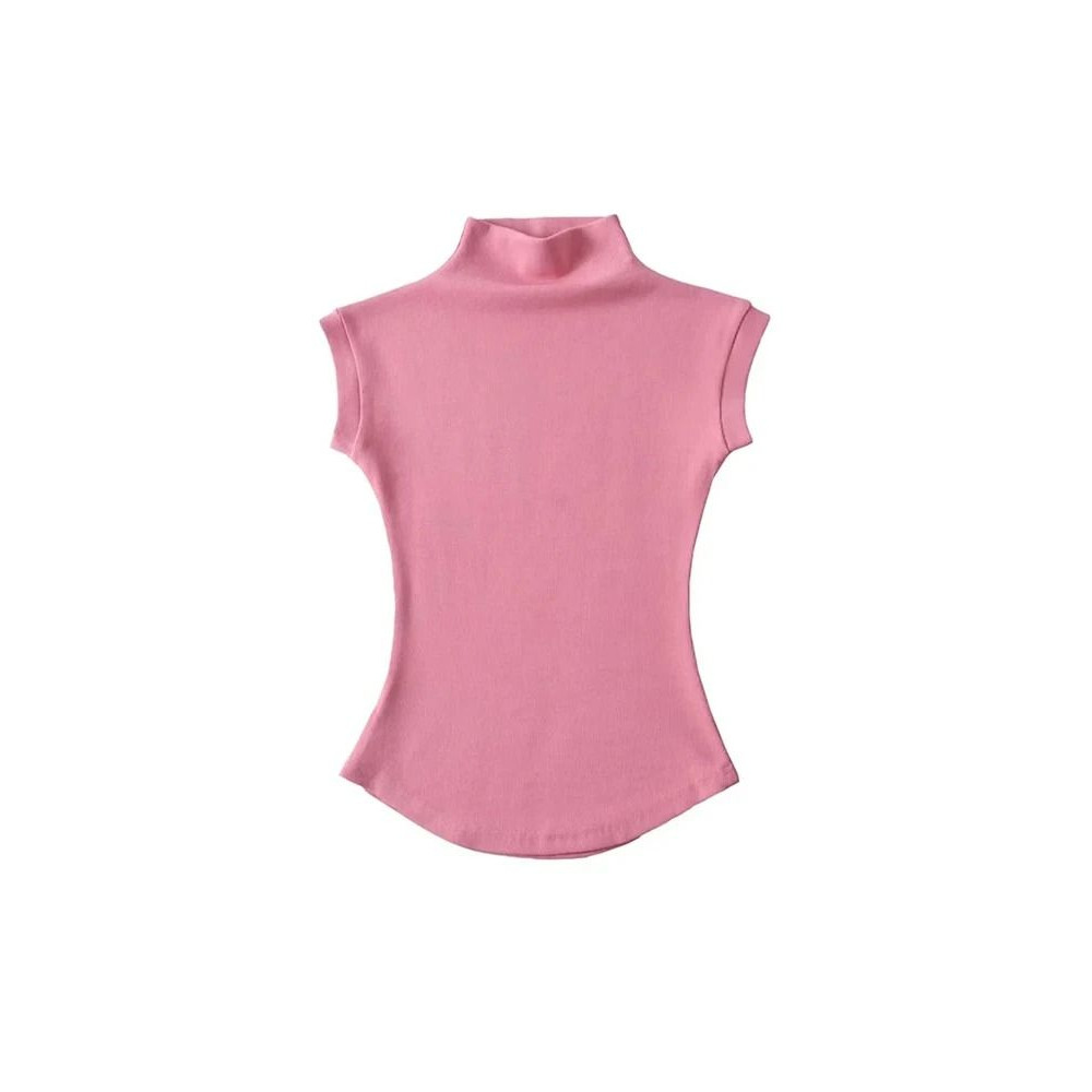 Sleeveless Turtleneck Slim Fit Womens Top 4