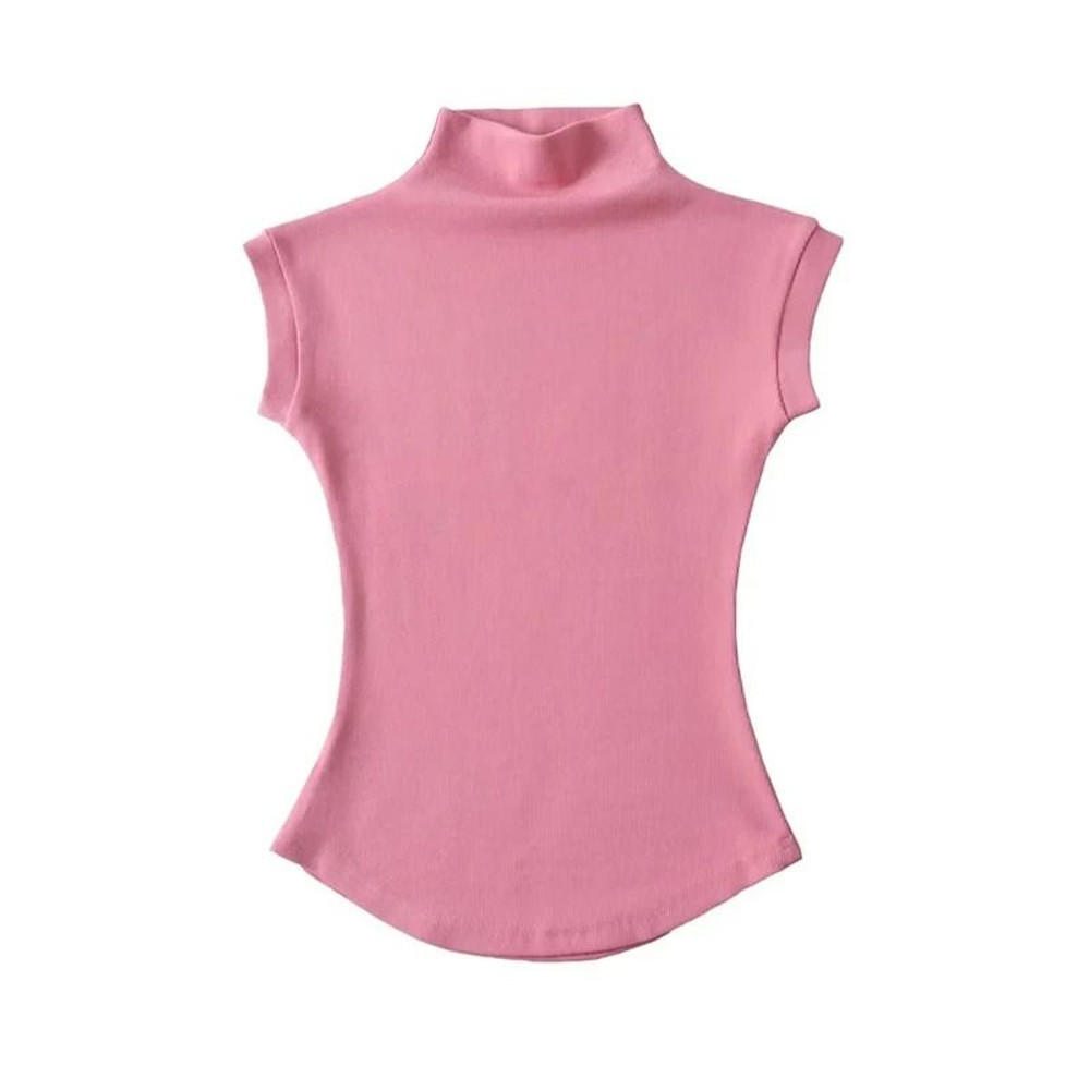 Sleeveless Turtleneck Slim Fit Womens Top 6