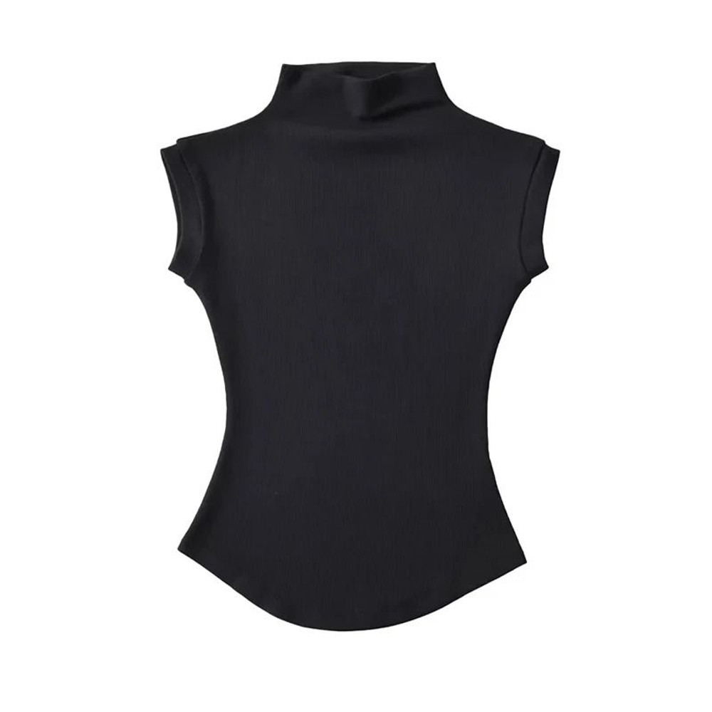 Sleeveless Turtleneck Slim Fit Womens Top 7