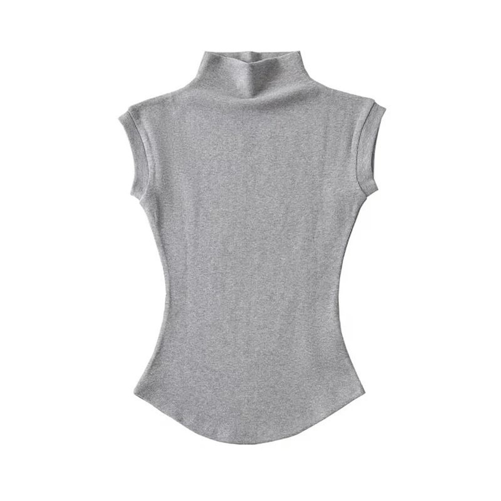 Sleeveless Turtleneck Slim Fit Womens Top 8