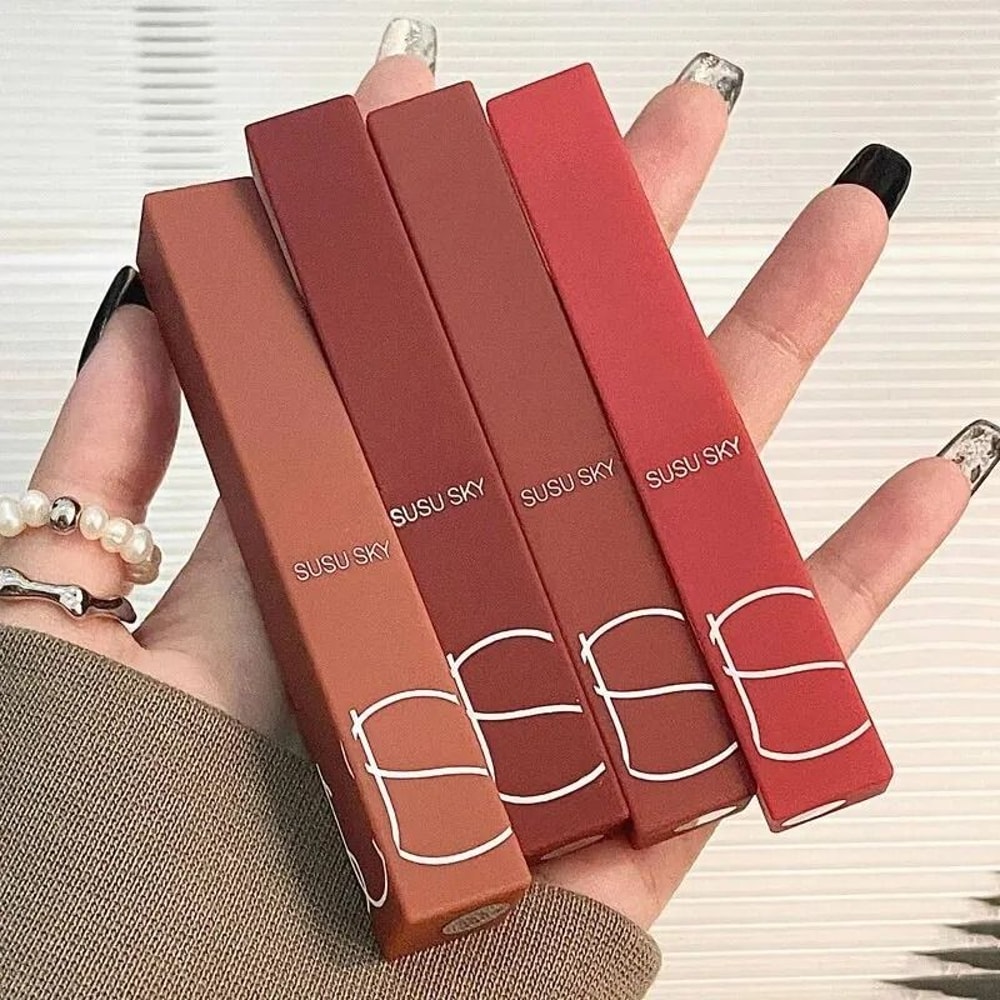 Thin Tube Matte Lipstick Waterproof Long Lasting Lip And Cheek Color 2