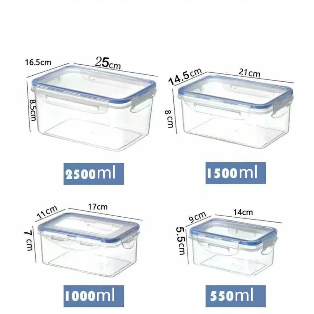 Rectangular Sealed Plastic Food Storage Box With Lid For Refrigerator And Lunch 6