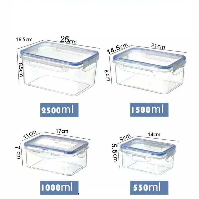 Rectangular Sealed Plastic Food Storage Box With Lid For Refrigerator And Lunch 6