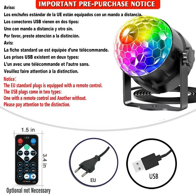 LED Disco Ball Stage Light For Parties And Car Decor 2