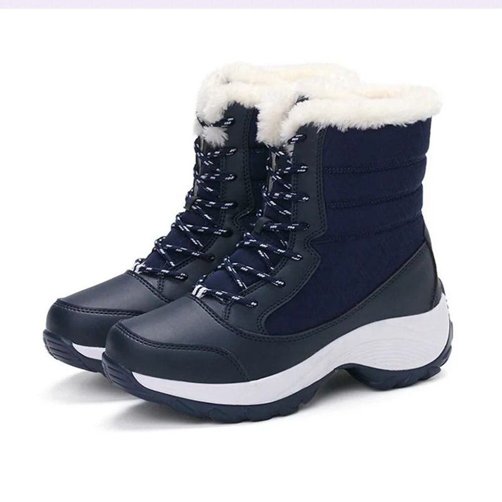 Womens Platform Snow Boots Winter Warm Fur Lined Flats 9