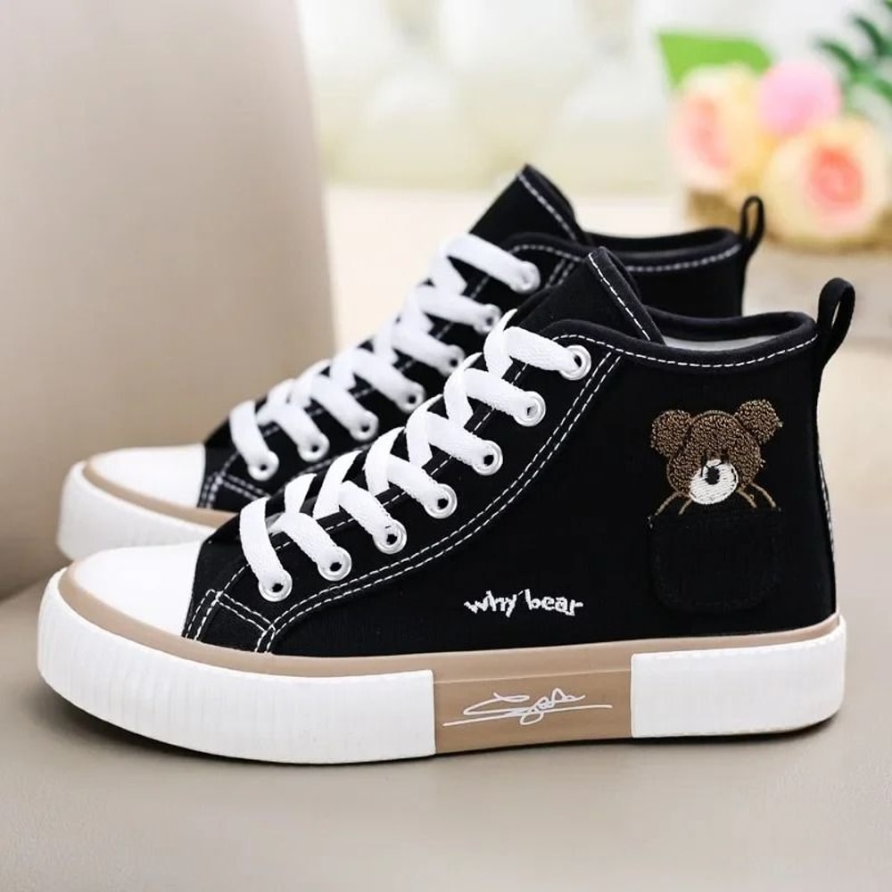 Womens Canvas High Top Sneakers Breathable Casual Shoes 0