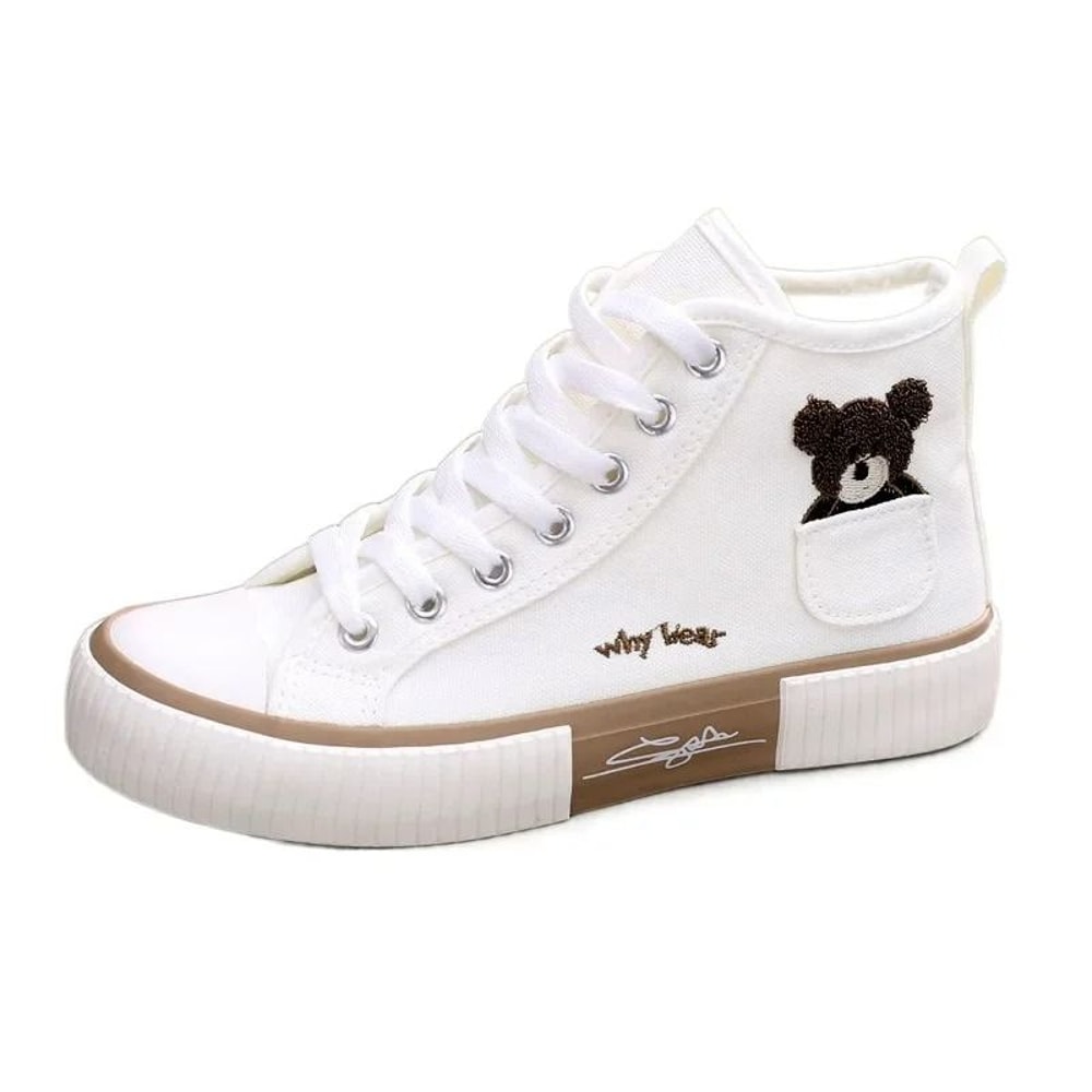 Womens Canvas High Top Sneakers Breathable Casual Shoes 4