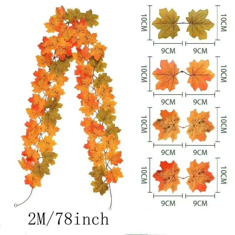 Artificial Maple Leaf Garland For Fall Home Decor And Seasonal Displays 9