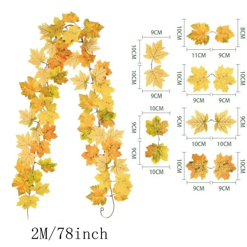 Artificial Maple Leaf Garland For Fall Home Decor And Seasonal Displays 10
