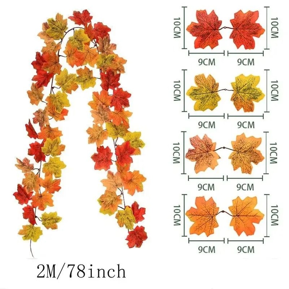 Artificial Maple Leaf Garland For Fall Home Decor And Seasonal Displays 11