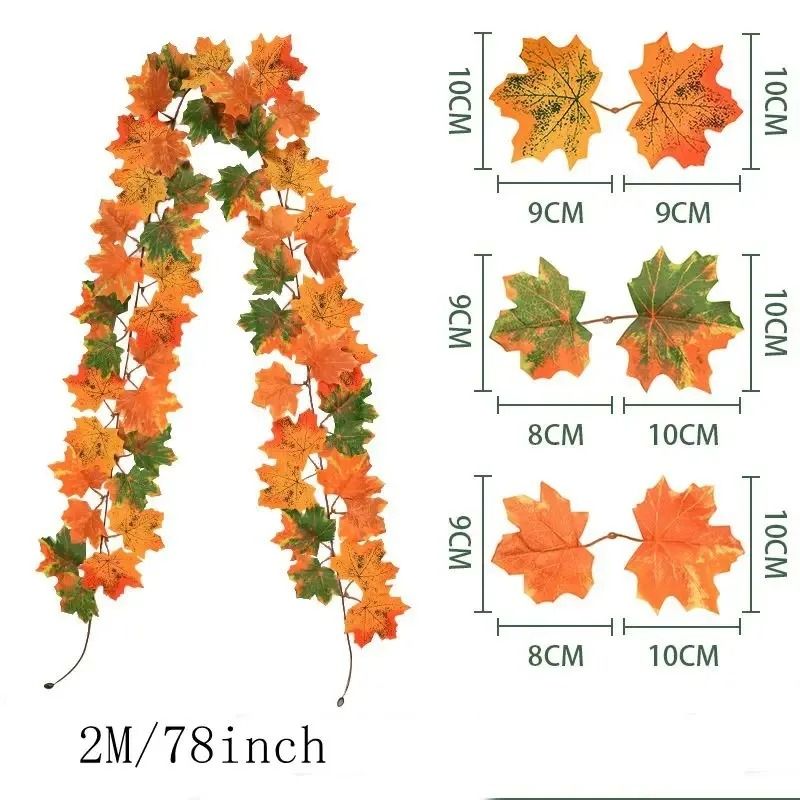 Artificial Maple Leaf Garland For Fall Home Decor And Seasonal Displays 6