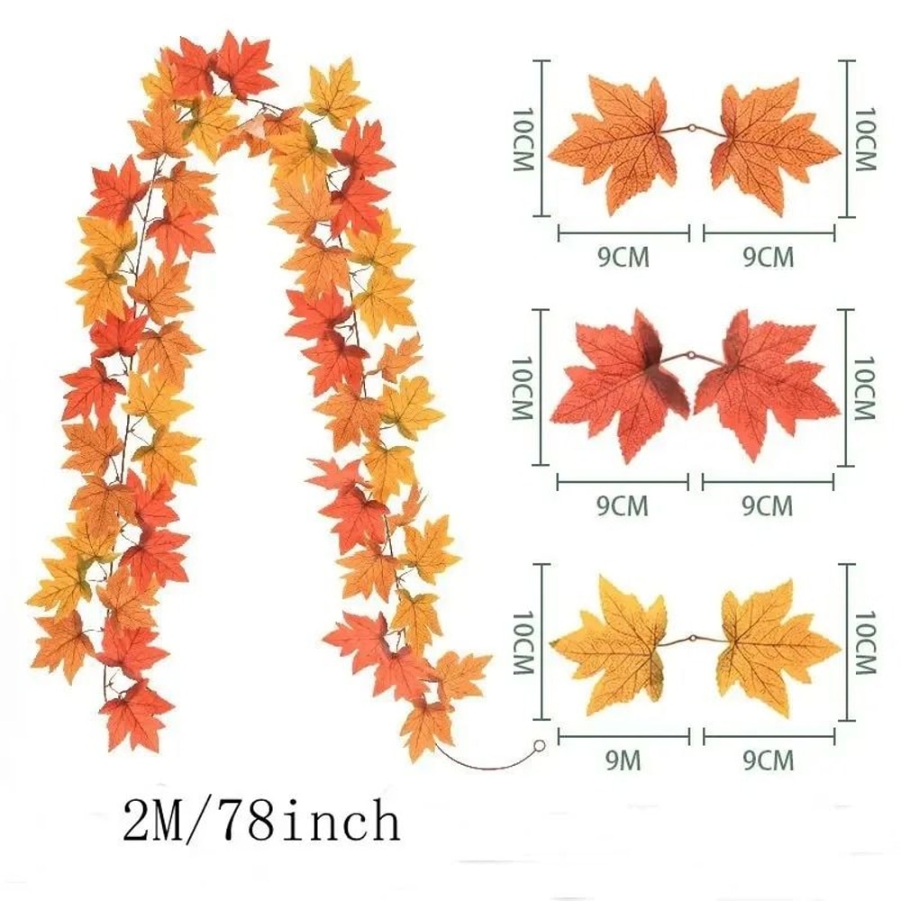 Artificial Maple Leaf Garland For Fall Home Decor And Seasonal Displays 7