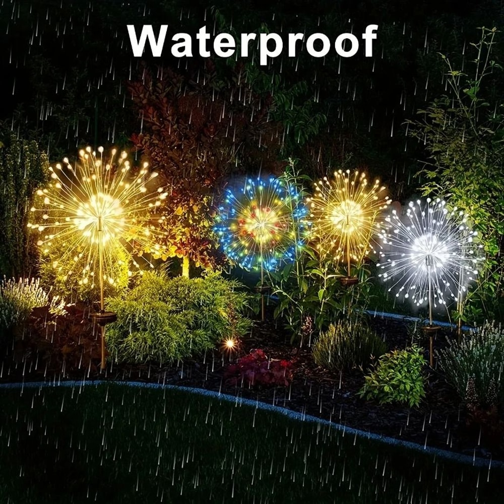 Solar Powered Dandelion Firework LED Garden Light For Outdoor Decoration 5
