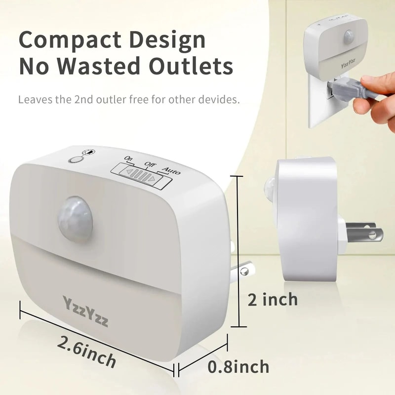 LED Motion Sensor Plug In Night Light For Bedroom And Hallway 4