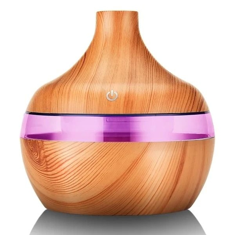 Wood Grain Ultrasonic Aroma Humidifier 300ml Cool Mist Maker 6