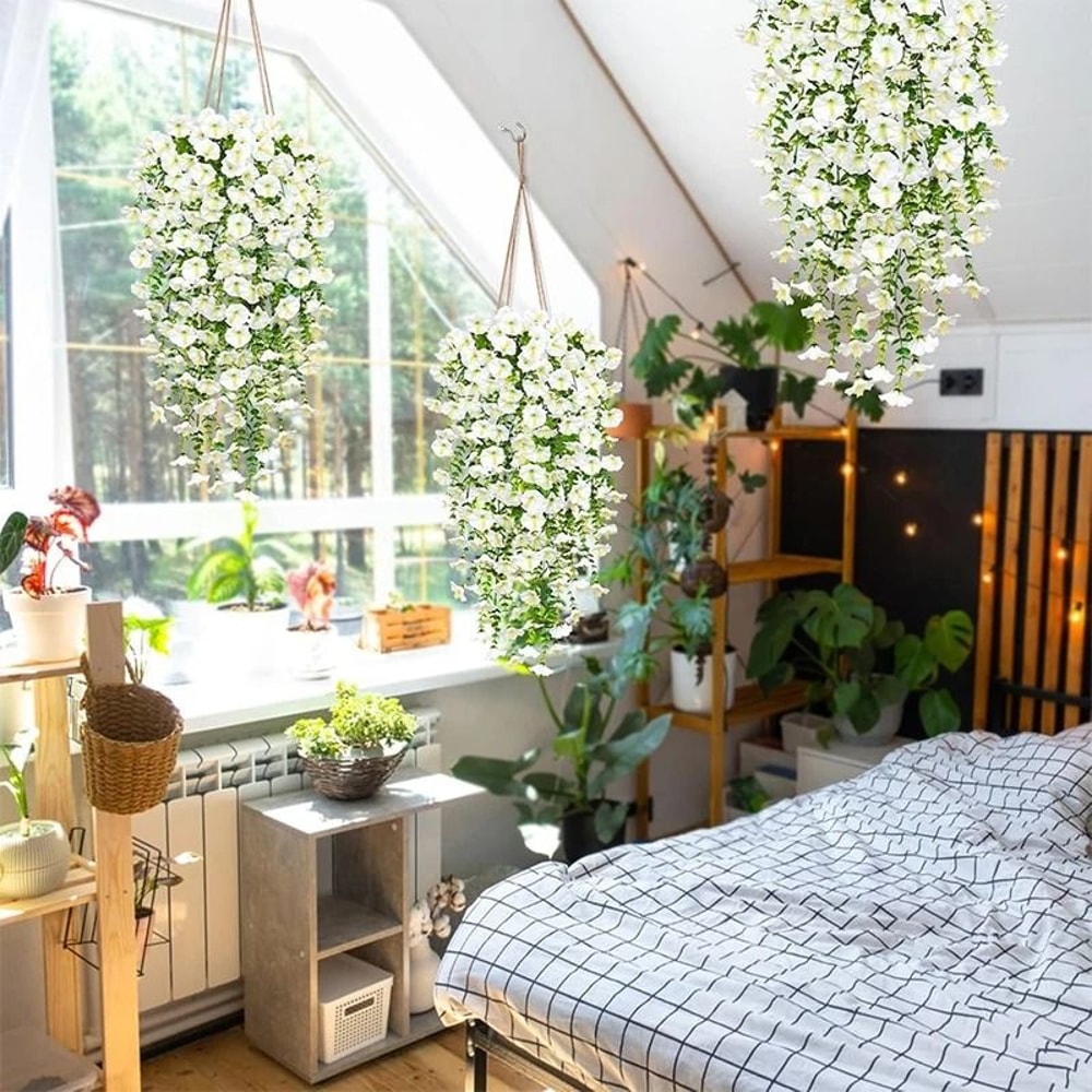 Artificial Morning Glory Hanging Vine For Home And Garden Decor 1