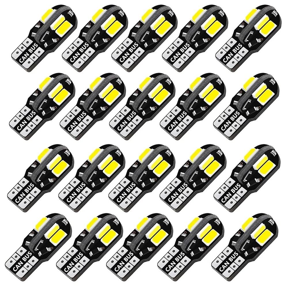T10 W5W LED Car Bulbs 5730 8SMD 12V White Light Pack 6