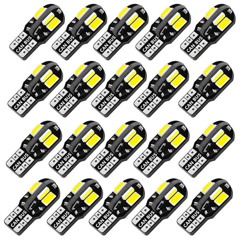 T10 W5W LED Car Bulbs 5730 8SMD 12V White Light Pack 6