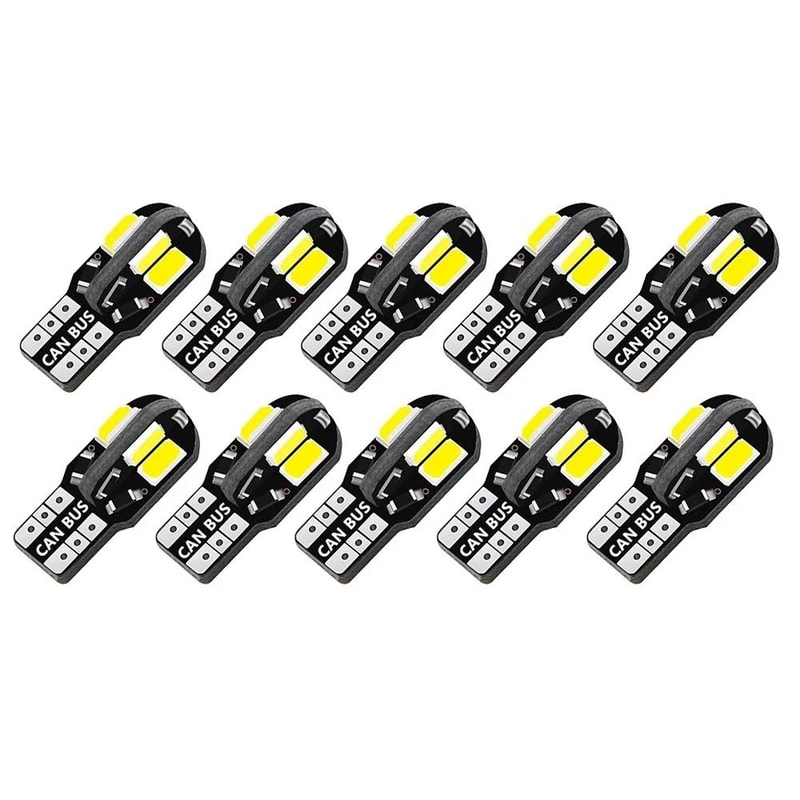 T10 W5W LED Car Bulbs 5730 8SMD 12V White Light Pack 7