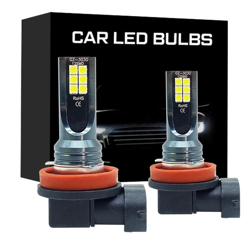 H8 H9 H11 LED Car Fog Light Bulbs 80W Canbus Compatible 2 Pack 0