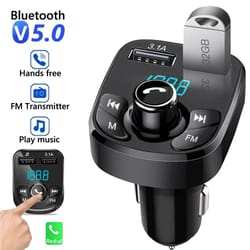 bluetooth fm transmitter car charger with dual usb fast charging and mp3 player
