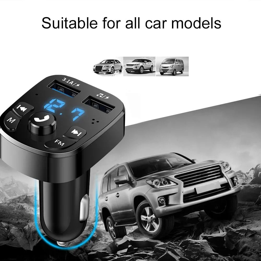 Bluetooth FM Transmitter Car Charger With Dual USB Fast Charging And MP3 Player 2