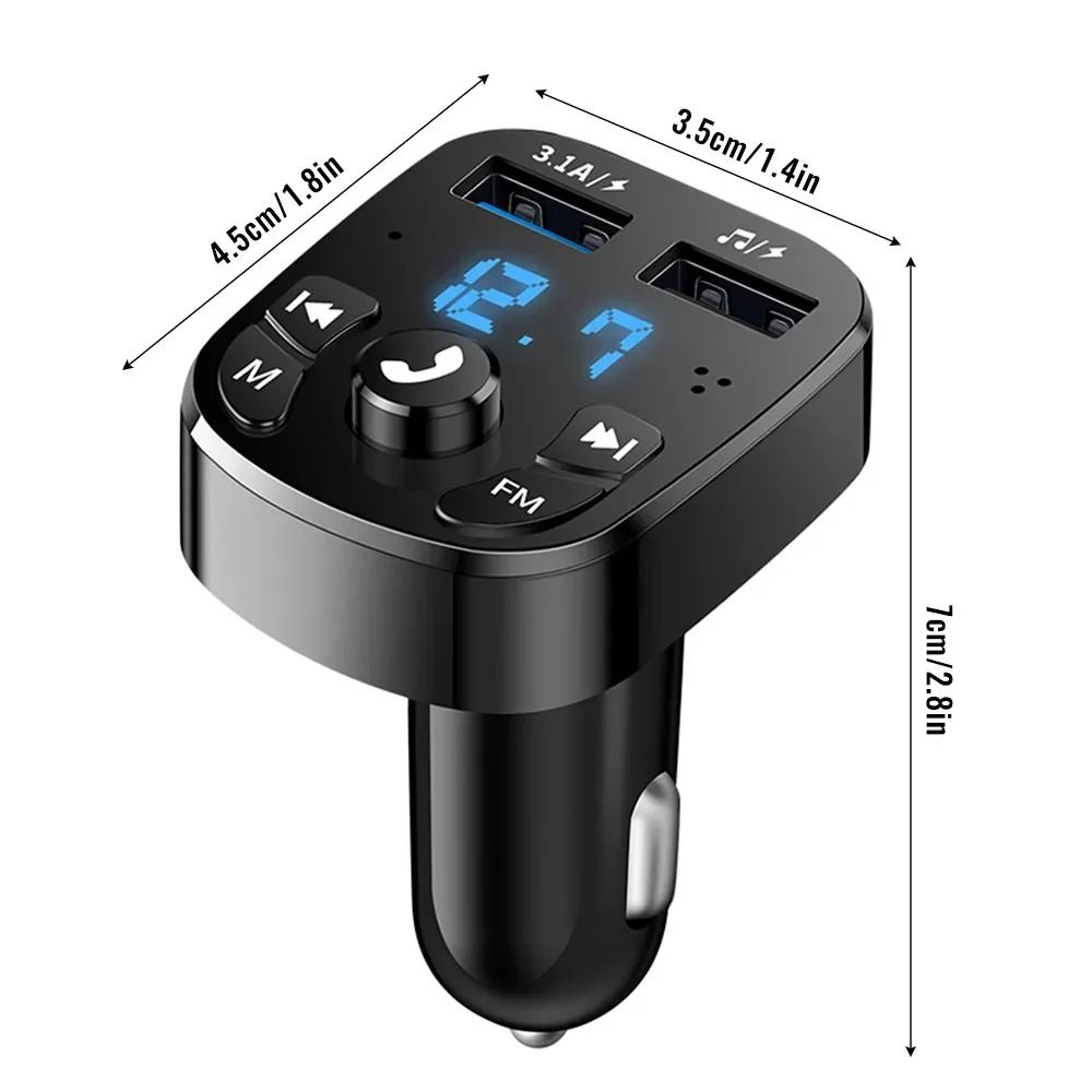 Bluetooth FM Transmitter Car Charger With Dual USB Fast Charging And MP3 Player 4