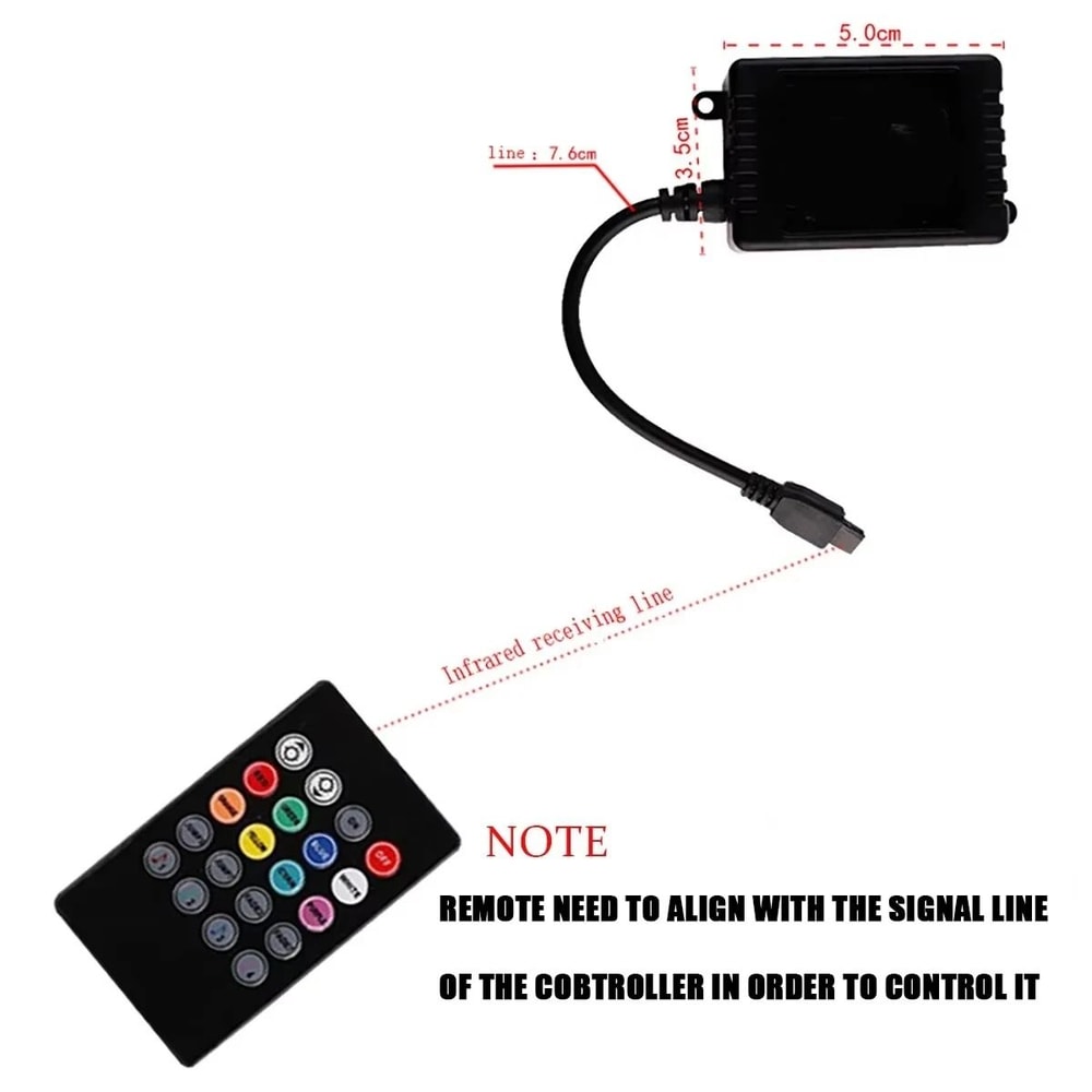 Universal Car RGB LED Interior Ambient Light Strips 8 Color Kit 4