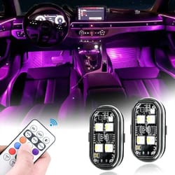 car interior rgb ambient light kit with remote control – 8 color options
