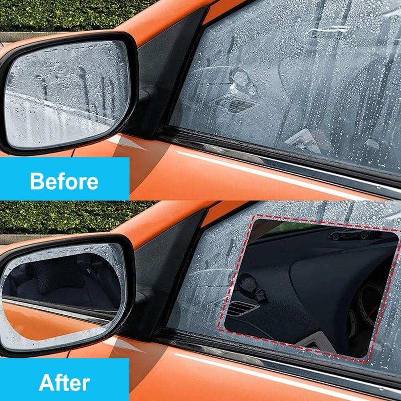 Car Rearview Mirror Protective Film 4 Piece Set Anti Fog And Rainproof Nano Coating 4