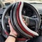 Microfiber Leather Steering Wheel Cover With Carbon Fiber Look 0