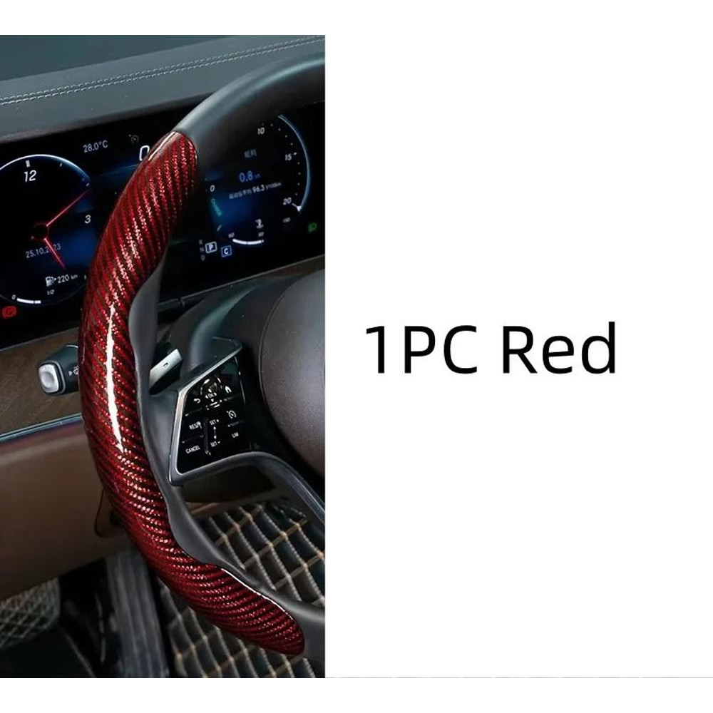Microfiber Leather Steering Wheel Cover With Carbon Fiber Look 9