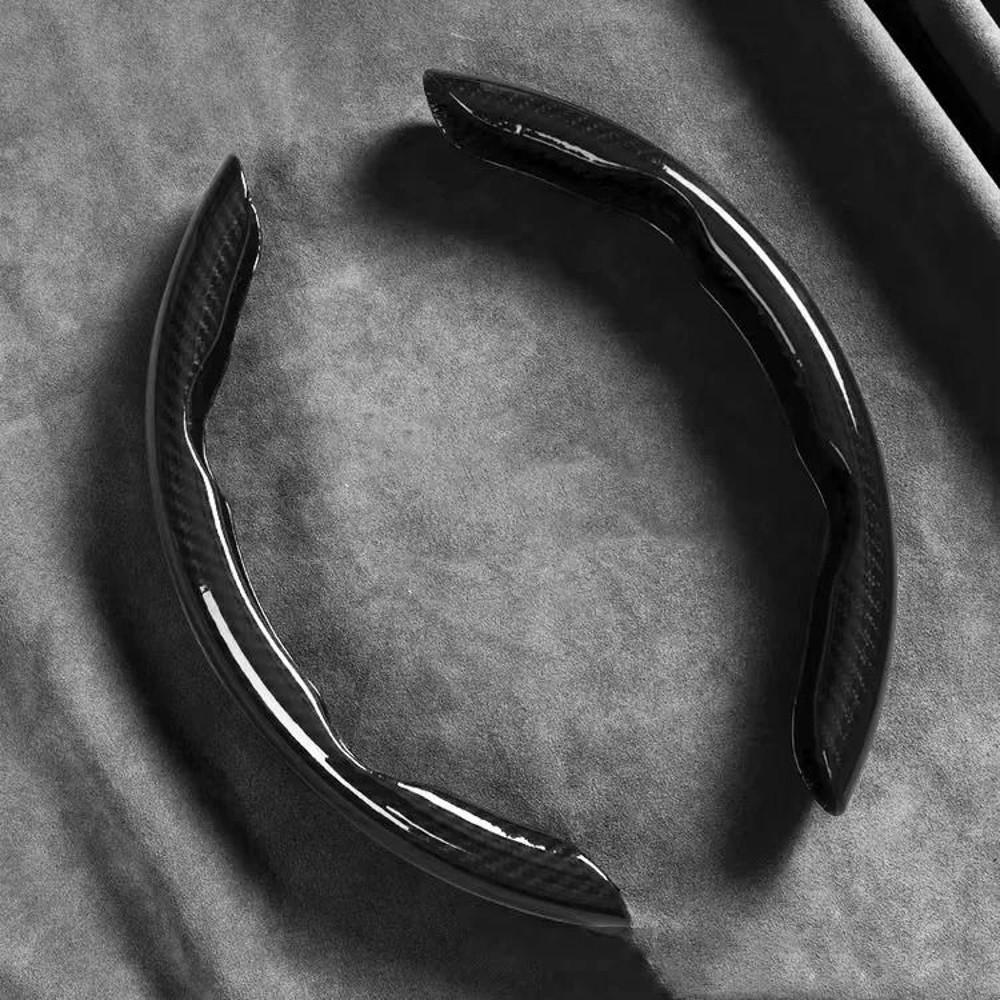 Microfiber Leather Steering Wheel Cover With Carbon Fiber Look 3