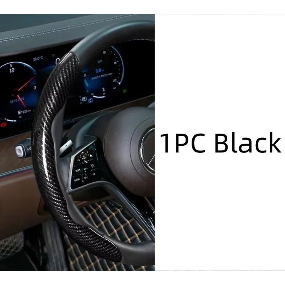 Microfiber Leather Steering Wheel Cover With Carbon Fiber Look 7