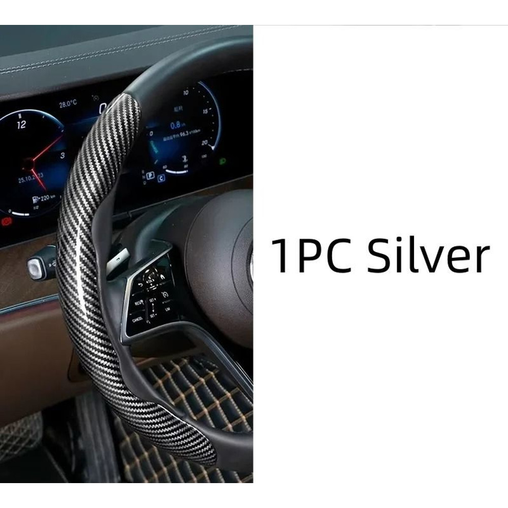 Microfiber Leather Steering Wheel Cover With Carbon Fiber Look 8