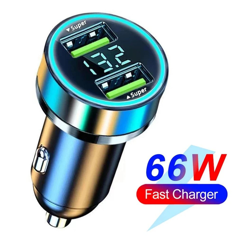 High Power Car Charger With Digital Display PD And QC 30 Fast Charge 10
