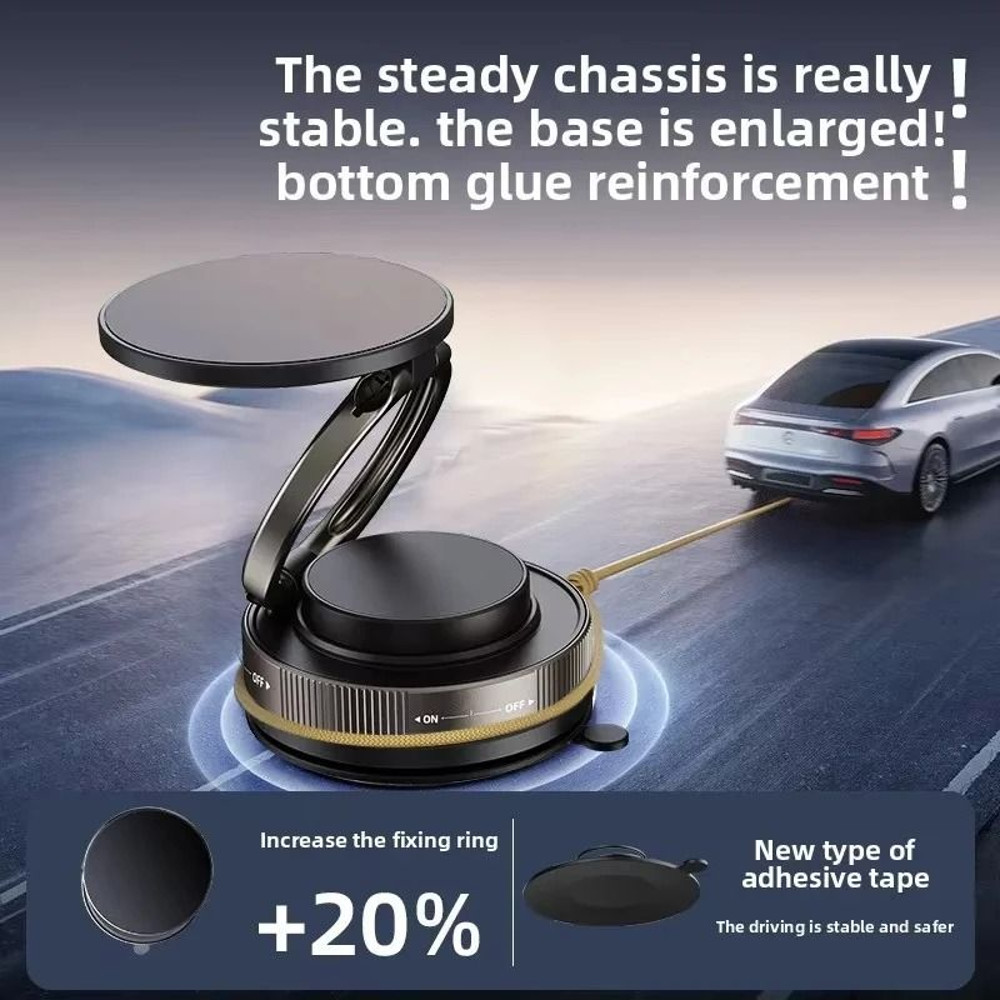Vacuum Magnetic Phone Holder With Strong Suction Cup Adjustable Stand 3
