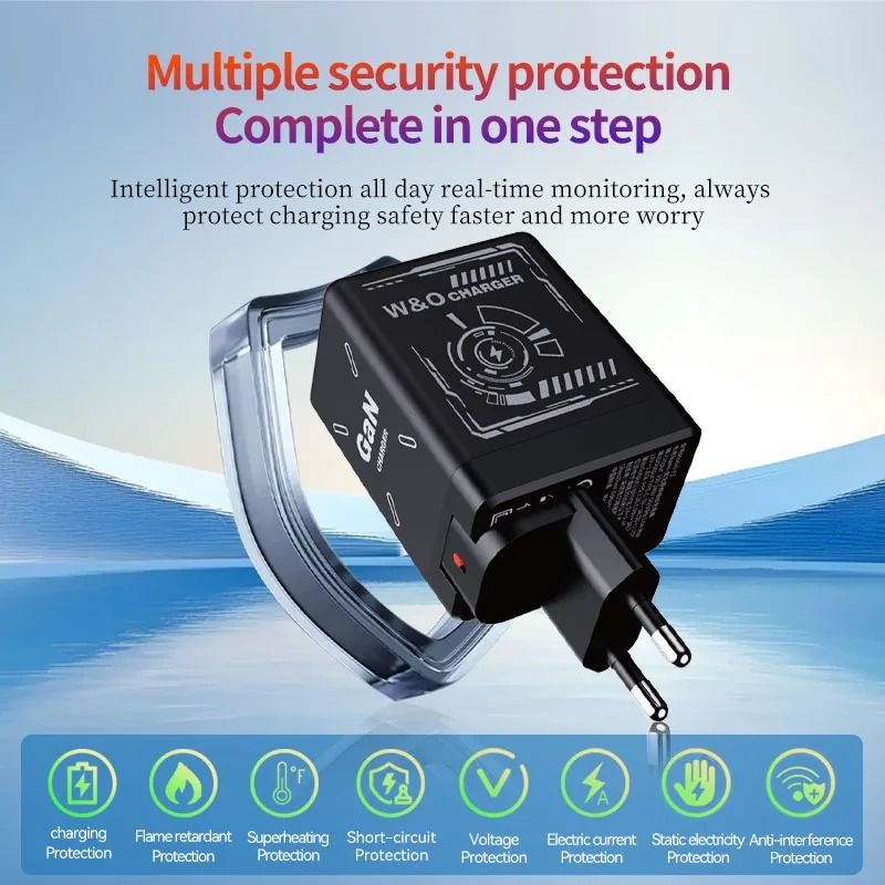 2 In 1 GaN 120W Fast Charger With Retractable TypeC And Lightning Cable 2