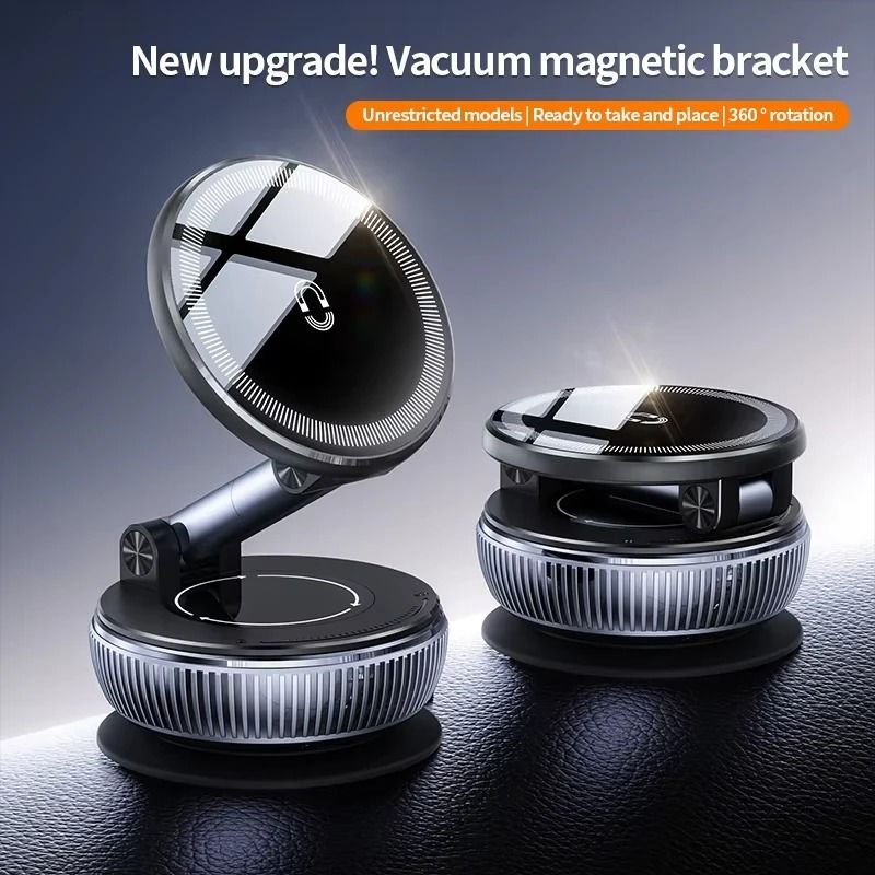 Vacuum Magnetic Phone Holder Stand With Adjustable Swivel And Suction Mount 0