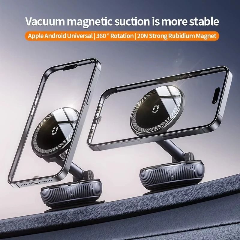 Vacuum Magnetic Phone Holder Stand With Adjustable Swivel And Suction Mount 1
